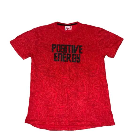 Seven Souls Red And Black “Positive Energy” Short Sleeve T-Shirt Size L - Picture 1 of 3